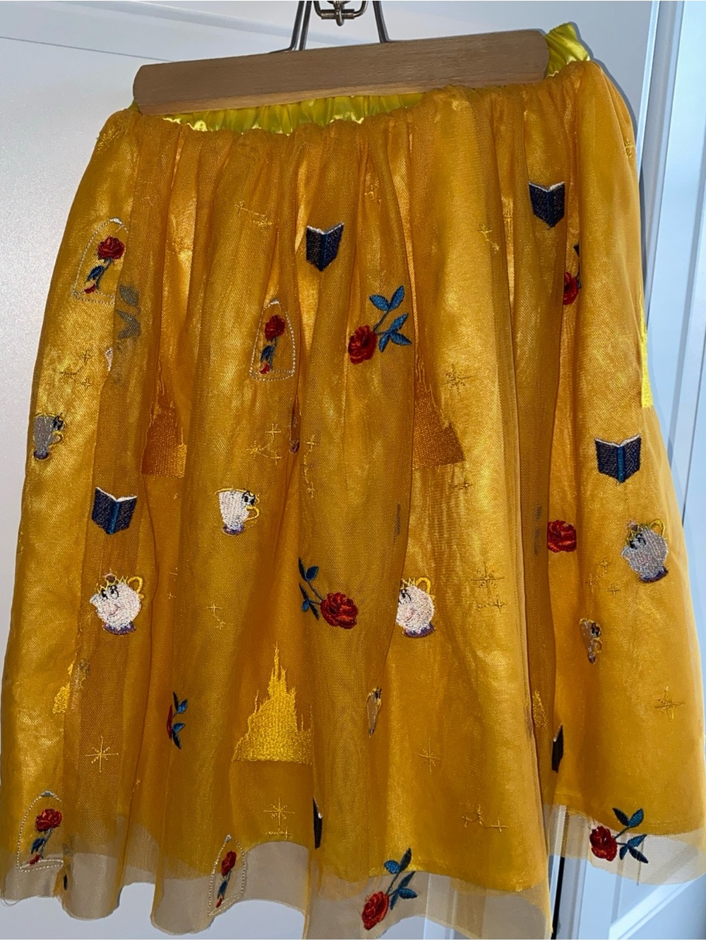 Hanna Andersson Disney Princess Belle Embroidered tulle skirt Girls Small